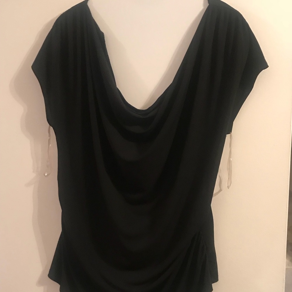 Lane Bryant Black gathered draped shirt